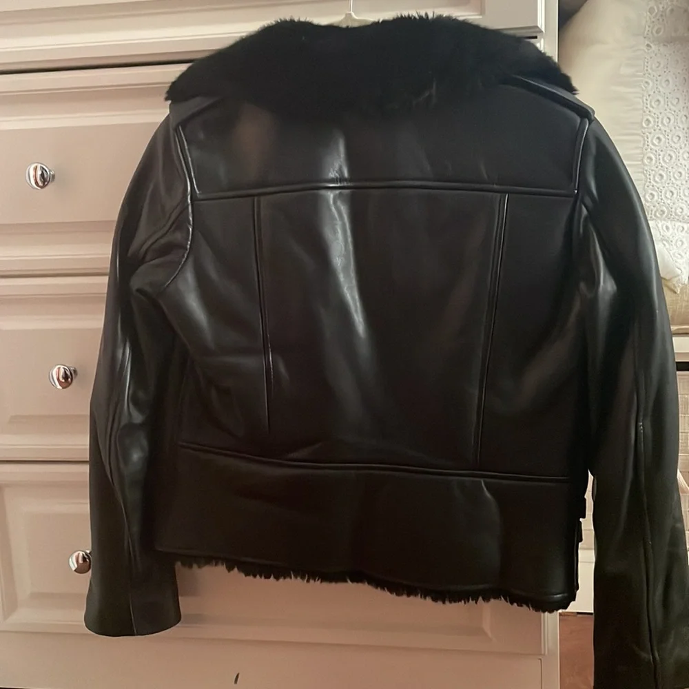 All Saints leather/fur jacket - Picture 4 of 7